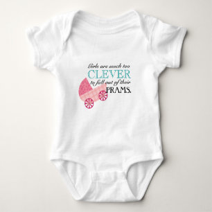 Peter Pan Pink Pram Quote for Girl Babies Baby Bodysuit