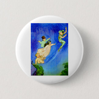 PETER PAN, WENDY, JOHN AND MICHAEL FLY AWAY 6 CM ROUND BADGE