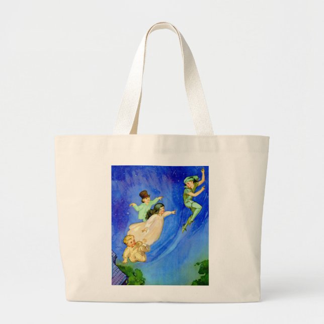 PETER PAN, WENDY, JOHN AND MICHAEL FLY AWAY LARGE TOTE BAG (Front)
