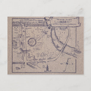 Peter Pan's Map of Kensington Gardens Postcard