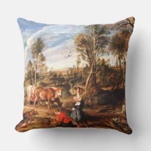 Peter Paul Rubens Milkmaids with Cattle in a Lands Cushion