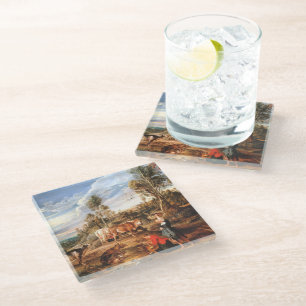 Peter Paul Rubens Milkmaids with Cattle in a Lands Glass Coaster