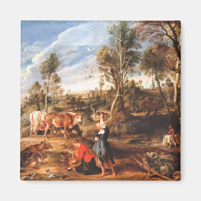 Peter Paul Rubens Milkmaids with Cattle in a Lands Magnet (Front)