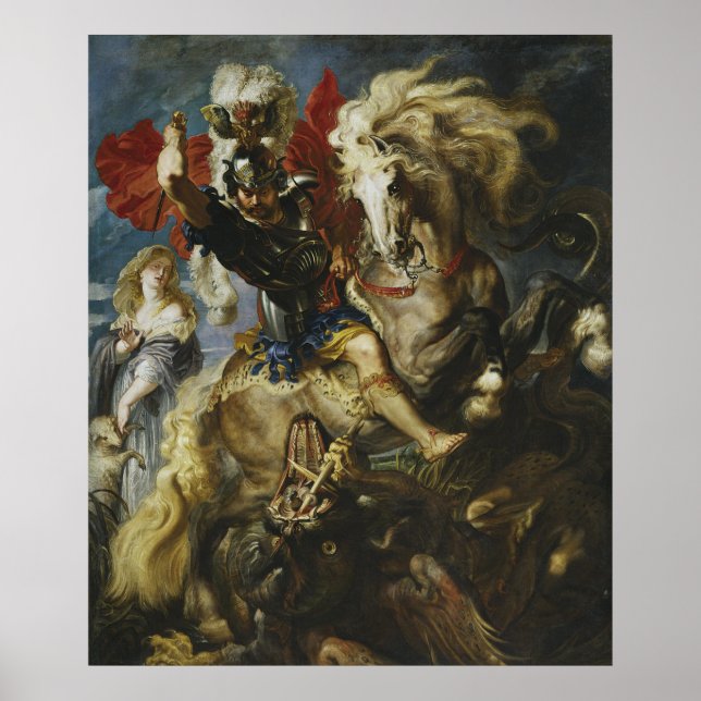 Peter Paul Rubens | St George Battles the Dragon Poster (Front)