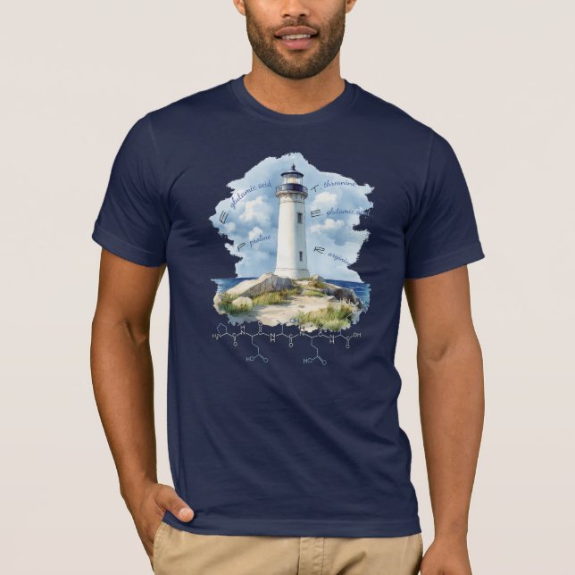 PETER peptide, Lighthouse 1 w/ custom text, dark T-Shirt (Front)