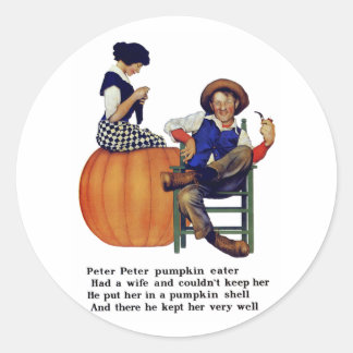 PETER PETER PUMPKIN EATER CLASSIC ROUND STICKER
