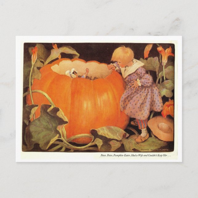 Peter, Peter, Pumpkin-Eater Nursery Rhyme Postcard (Front)