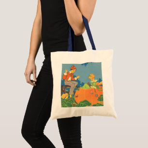 Peter Peter Pumpkin Eater, Vintage Nursery Rhyme Tote Bag