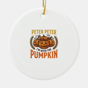 Peter Peter Pumpkin Vintage Halloween Shirt Design Ceramic Ornament