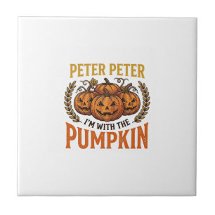 Peter Peter Pumpkin Vintage Halloween Shirt Design Ceramic Tile