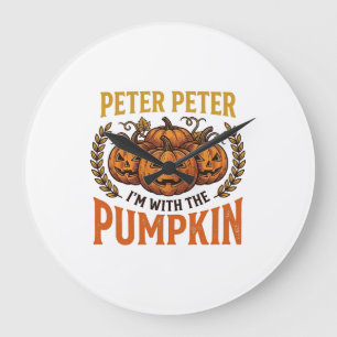 Peter Peter Pumpkin Vintage Halloween Shirt Design Large Clock