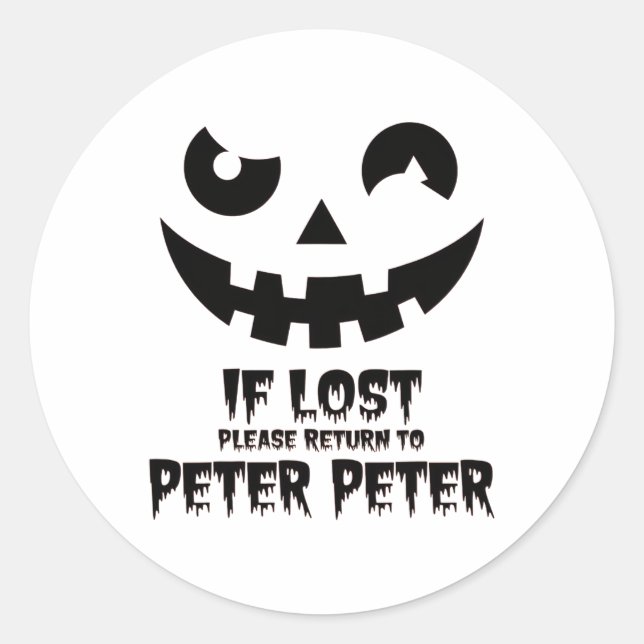 Peter Pumpkin Eater Halloween Couples Costume  Classic Round Sticker (Front)