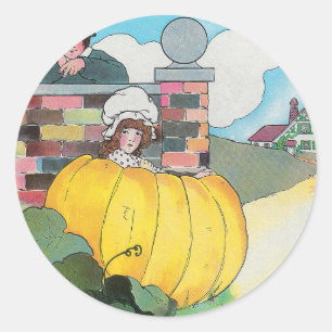 Peter Pumpkin-Eater Mother Goose Nursery Rhyme Classic Round Sticker