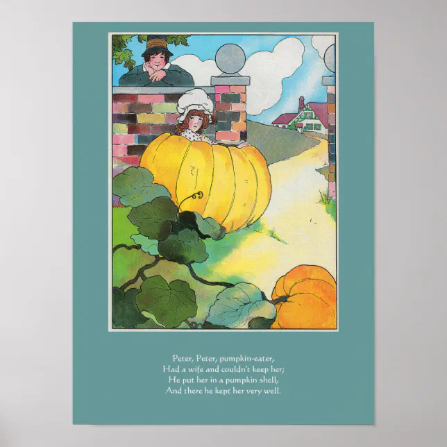 Peter Pumpkin-Eater Mother Goose Nursery Rhyme Poster | Zazzle