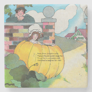 Peter Pumpkin-Eater Mother Goose Nursery Rhyme Stone Coaster