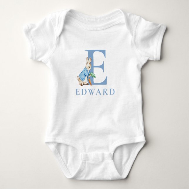 Peter Rabbit 1st Birthday with name baby monogram Baby Bodysuit (Front)