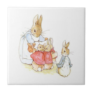 Peter Rabbit and his Sisters (by Beatrix Potter) Ceramic Tile