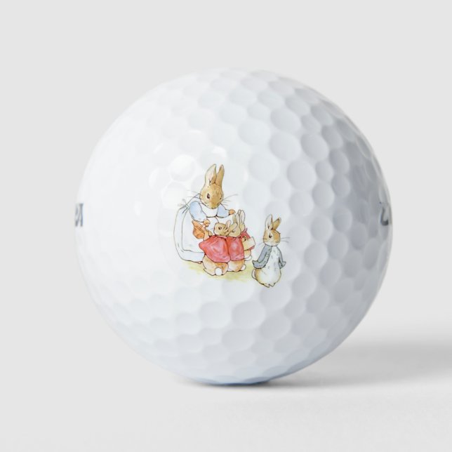 Peter Rabbit and his Sisters (by Beatrix Potter) Golf Balls (Front)