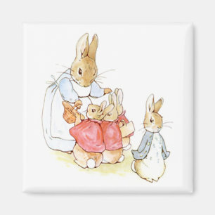 Peter Rabbit and his Sisters (by Beatrix Potter) Magnet