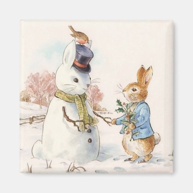 Peter Rabbit and the Snowman by Beatrix Potter Magnet (Front)