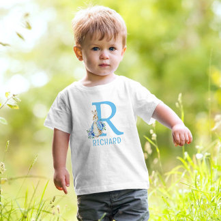 Peter Rabbit Baby Boy Monogram Name Baby T-Shirt