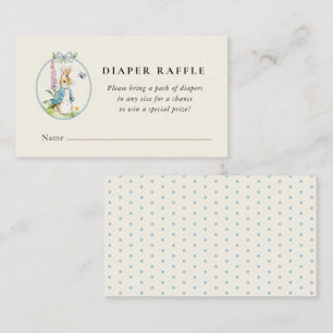 Peter Rabbit Baby boy shower Diaper Raffle Enclosure Card