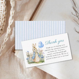 Peter Rabbit Baby Boy Thank you Flat Card