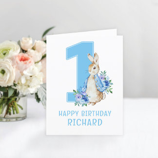 Peter Rabbit Baby Boy's First Birthday Card