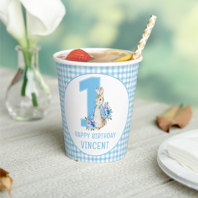 Peter Rabbit Baby First Birthday Paper Cups (Insitu)