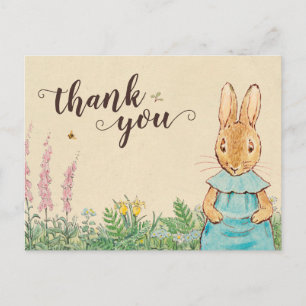 Peter Rabbit   Baby Girl Birthday - Thank You Postcard