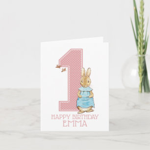 Peter Rabbit   Baby Girl's First Birthday Card