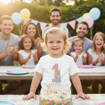 Peter Rabbit | Baby Girl's First Birthday - Name Baby T-Shirt<br><div class="desc">Celebrate your child's first birthday with these sweet Peter Rabbit Birthday shirts. Personalise by adding your child's name.</div>