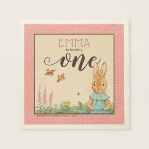 Peter Rabbit   Baby Girl's First Birthday Napkin