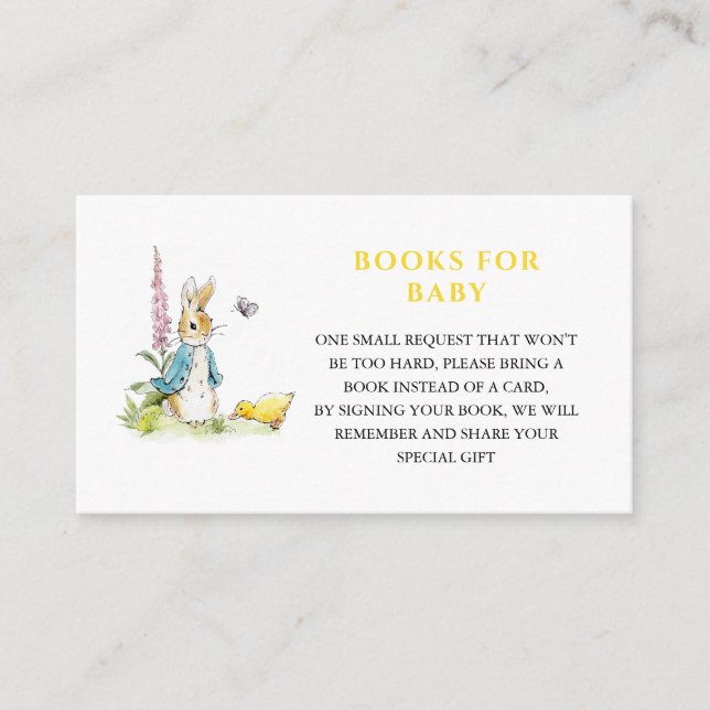 Peter rabbit Baby Shower Book Request Enclosure Card (Front)