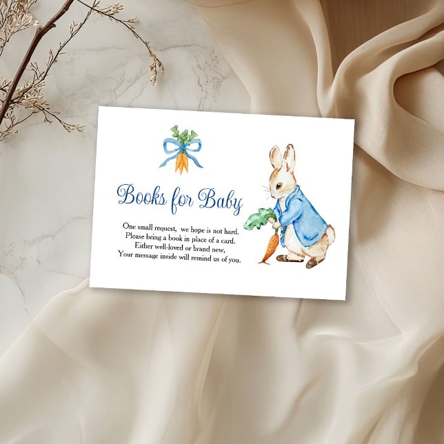 Peter Rabbit Baby Shower Books For Baby RSVP Card (Creator Uploaded)