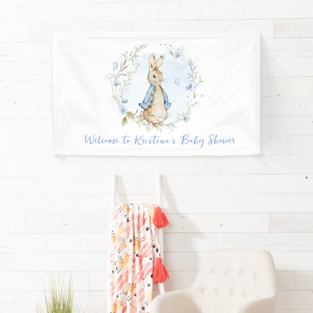 Peter Rabbit Baby Shower Boy Banner (Insitu)
