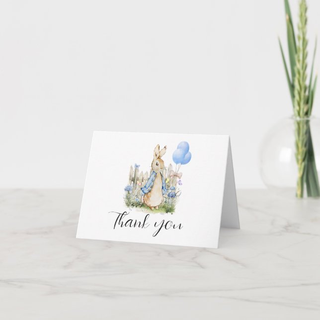 Peter Rabbit Baby Shower Boy Thank you Cards (Front)