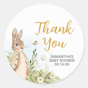 Peter Rabbit Baby Shower Classic Round Sticker