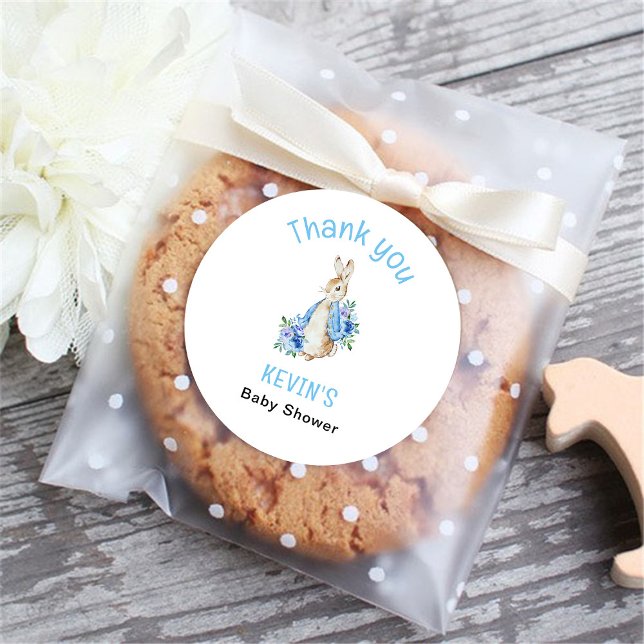 Peter Rabbit Baby Shower Classic Round Sticker (Creator Uploaded)