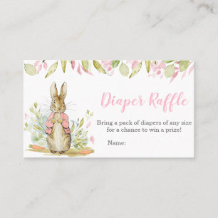 Peter Rabbit Baby Shower Diaper Raffle  Business Card