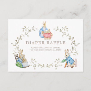 Peter Rabbit Baby Shower Diaper Raffle Enclosure Card