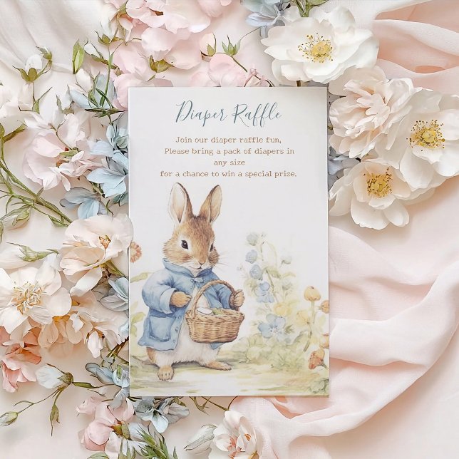 Peter Rabbit Baby Shower Diaper Raffle Enclosure Card (Creator Uploaded)