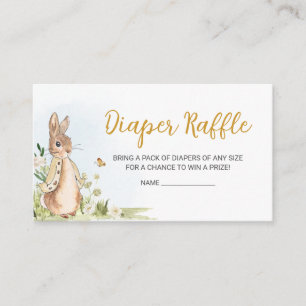 Peter Rabbit Baby Shower Diaper Raffle Enclosure Card