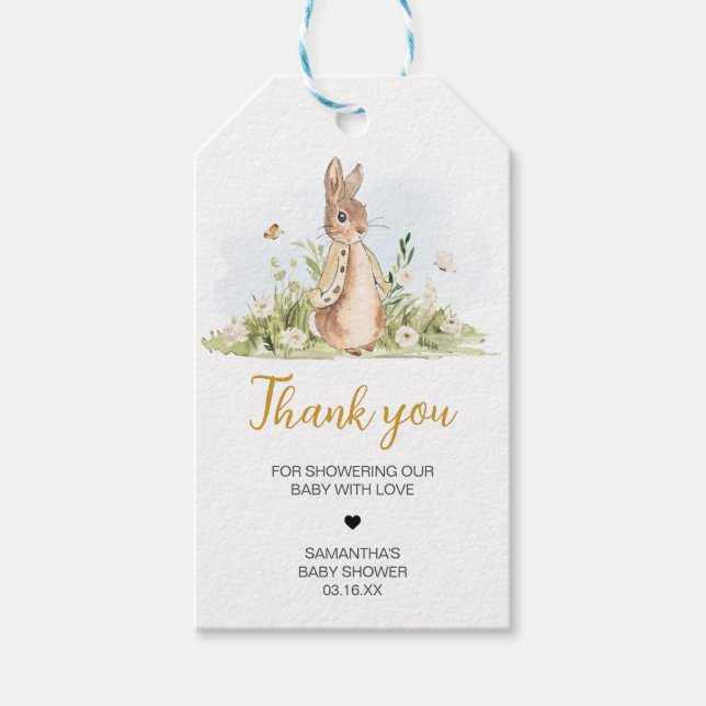 Peter Rabbit Baby Shower Favour Tags (Front)