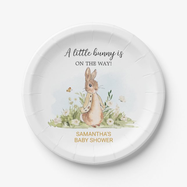 Peter Rabbit Baby Shower Paper Plate (Front)