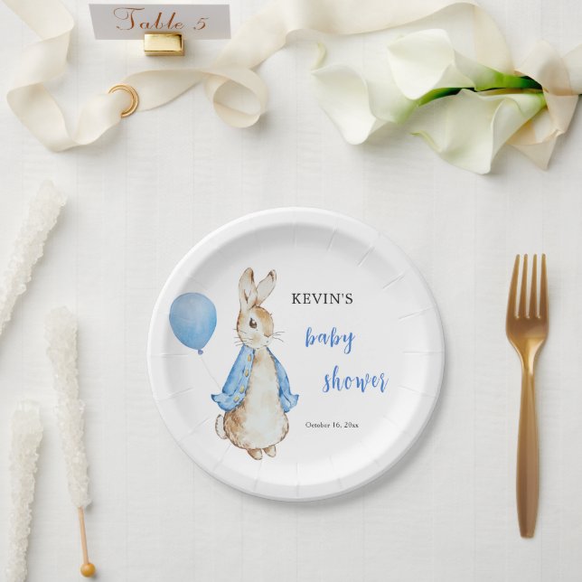 Peter Rabbit Baby Shower Paper Plate (Wedding)