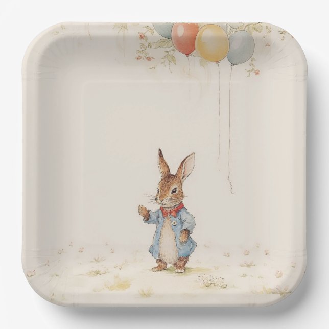 Peter Rabbit Baby Shower Paper Plate (Front)