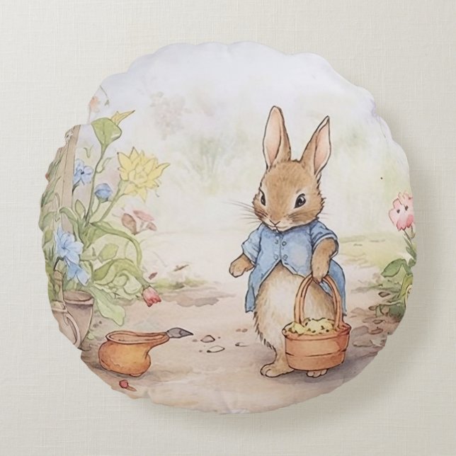 Peter Rabbit Baby Shower Round Cushion (Front)