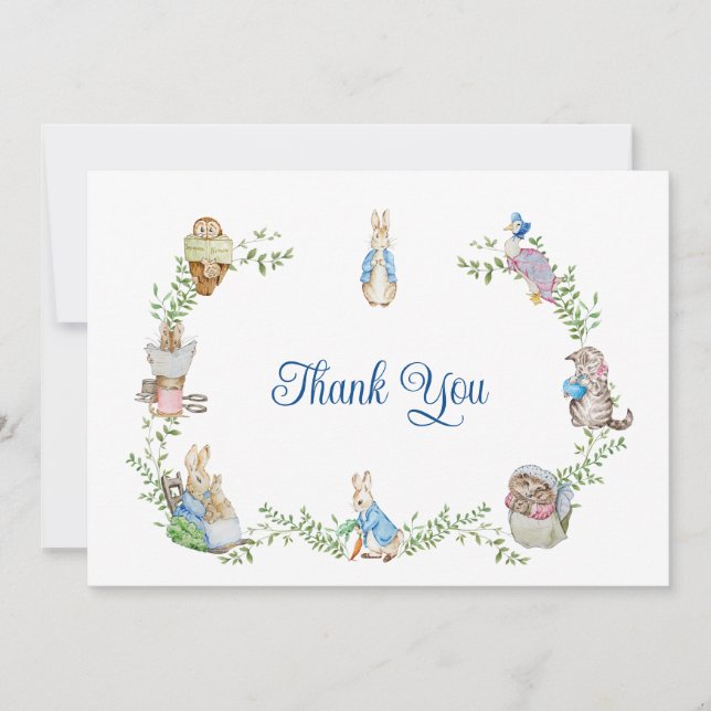 Peter Rabbit Baby Shower Thank You Card (Front)