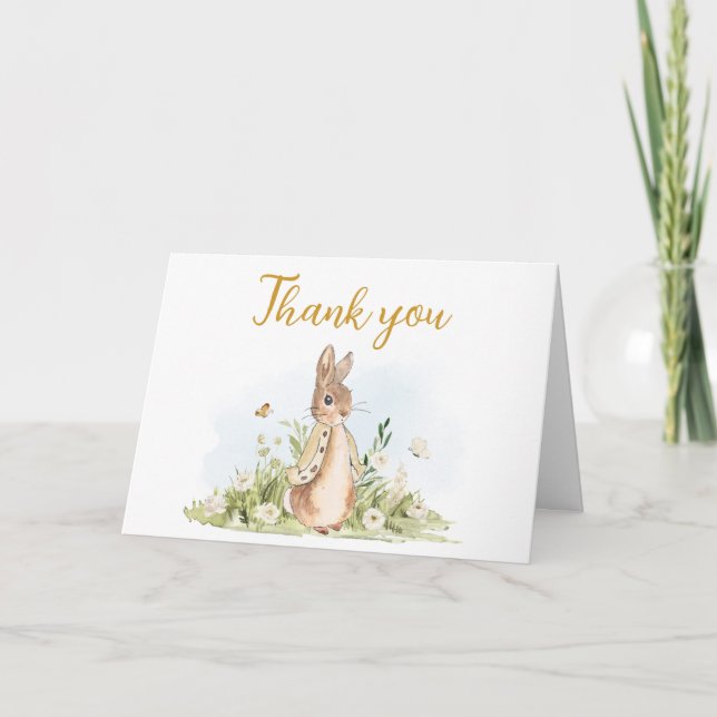 Peter Rabbit Baby Shower  Thank You Card (Front)